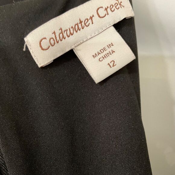 Coldwater Creek Blouson/Lace Cocktail party midi Dress women’s 12 Black L.S. - Picture 4 of 12